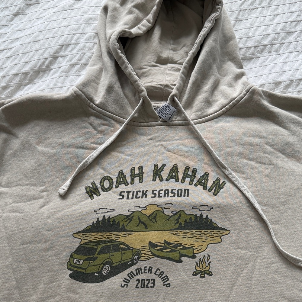 Beige Noah Kahan 'Stick Season' Graphic Pullover Hoodie - Picture 2 of 4